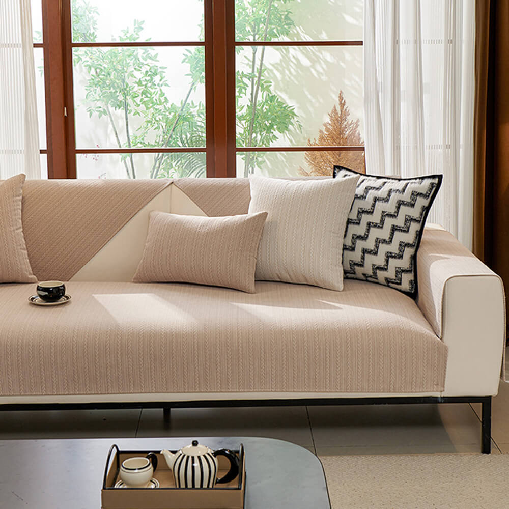 Minimalist Water-resistant Wheat Stripe Design Chenille Couch Cover – Couch Cover (vie… | Petix pet supplies for dogs and cats