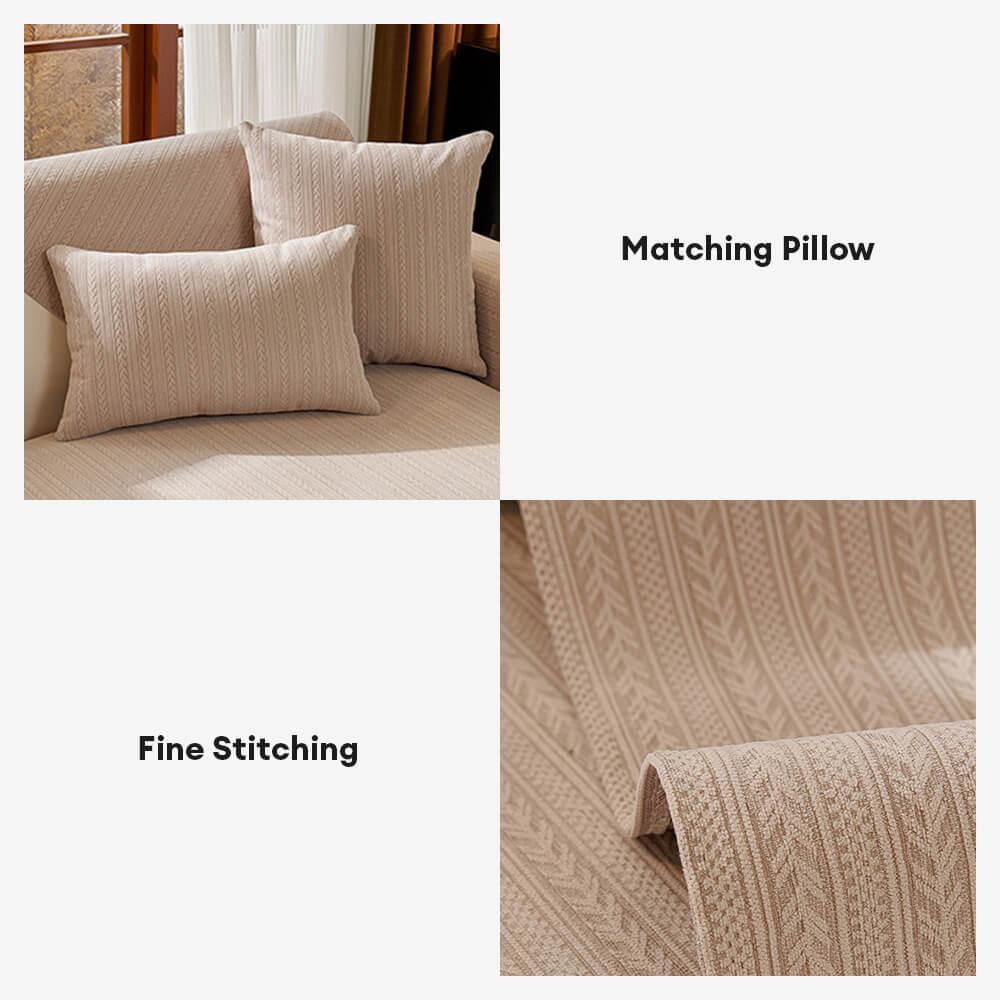 Minimalist Water-resistant Wheat Stripe Design Chenille Couch Cover – Couch Cover (vie… | Petix pet supplies for dogs and cats