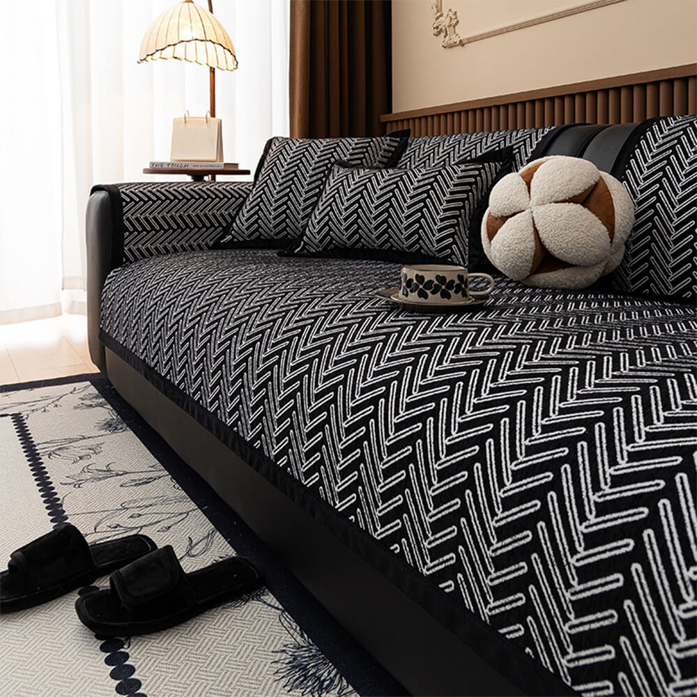 Modern Chic Herringbone Chenille Anti-scratch Non-Slip Couch Cover – Couch Cover (view… | Petix pet supplies for dogs and cats