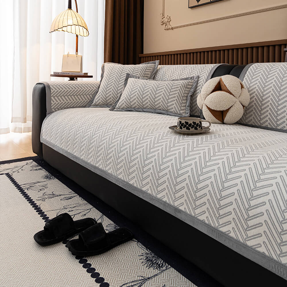 Modern Chic Herringbone Chenille Anti-scratch Non-Slip Couch Cover – Couch Cover (view… | Petix pet supplies for dogs and cats