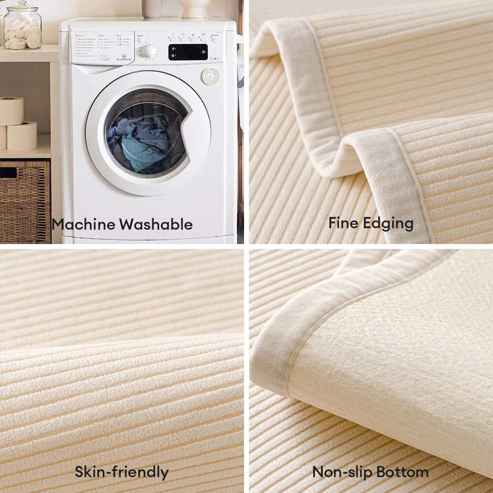Modern Cream Vertical Stripes Fleece Couch Cover for All Seasons – Couch Cover (view 1… | Petix pet supplies for dogs and cats