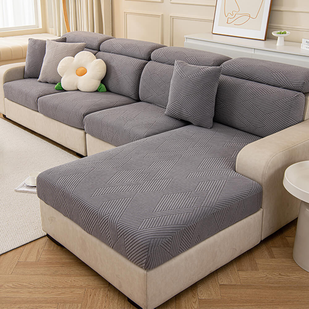 Modern Geometric Stretch Full-Wrap Magic Couch Cover – Couch Cover (view 4) | Petix pet supplies for dogs and cats