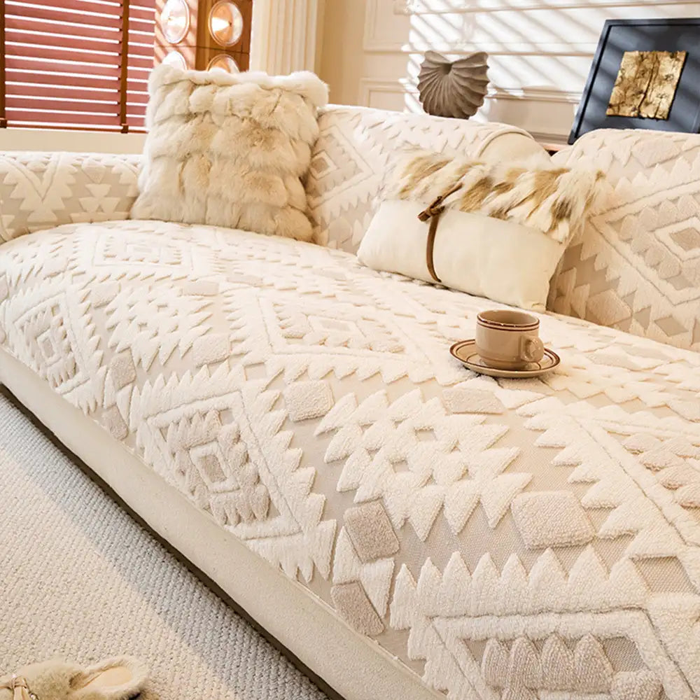 Modern Geometric Thick Plush Anti-Scratch Non-Slip Couch Cover – Couch Cover (view 12) | Petix pet supplies for dogs and cats