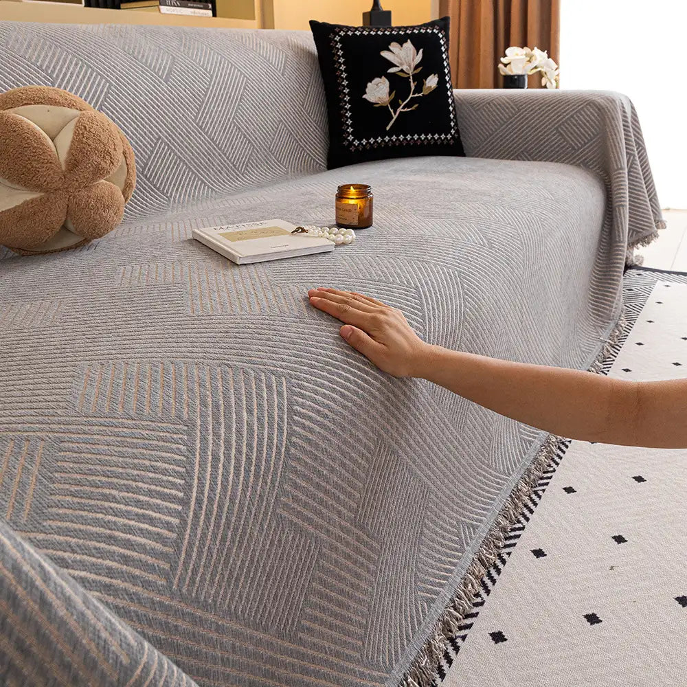 Modern Stripe Chenille Scratch-Resistant Sofa Protector Couch Cover – Couch Cover (mai… | Petix pet supplies for dogs and cats