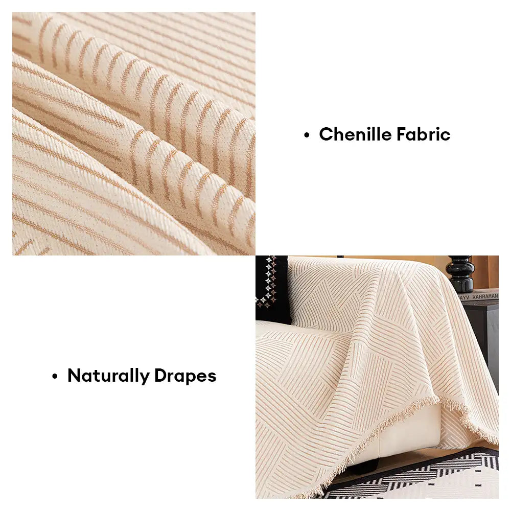 Modern Stripe Chenille Scratch-Resistant Sofa Protector Couch Cover – Couch Cover (vie… | Petix pet supplies for dogs and cats