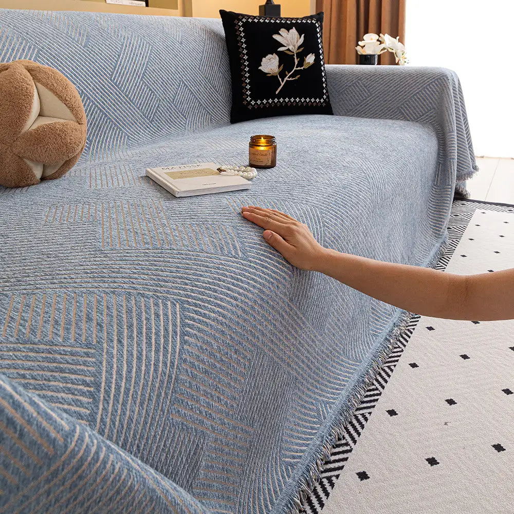 Modern Stripe Chenille Scratch-Resistant Sofa Protector Couch Cover – Couch Cover (vie… | Petix pet supplies for dogs and cats