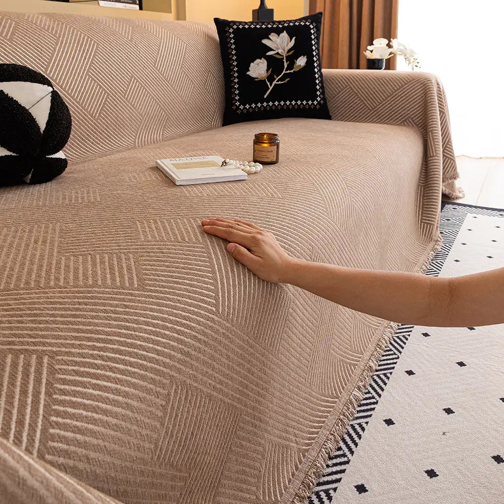 Modern Stripe Chenille Scratch-Resistant Sofa Protector Couch Cover – Couch Cover (vie… | Petix pet supplies for dogs and cats
