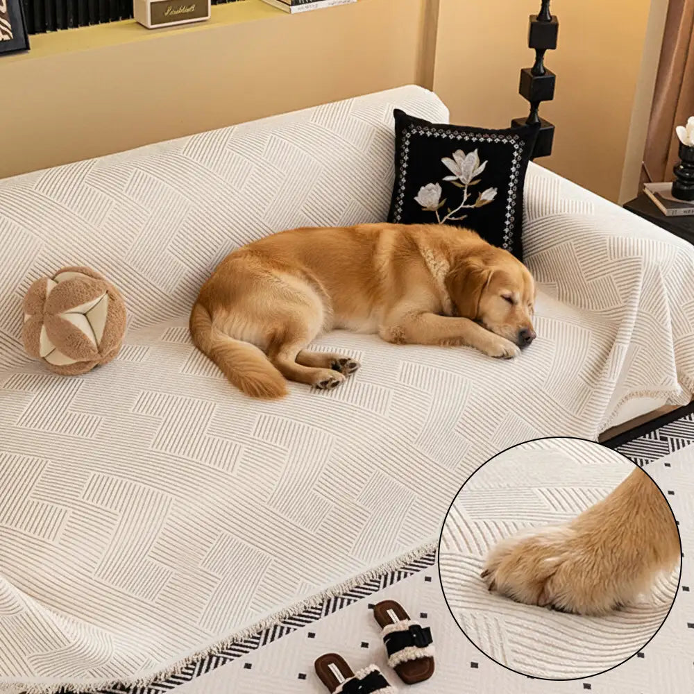 Modern Stripe Chenille Scratch-Resistant Sofa Protector Couch Cover – Couch Cover (vie… | Petix pet supplies for dogs and cats