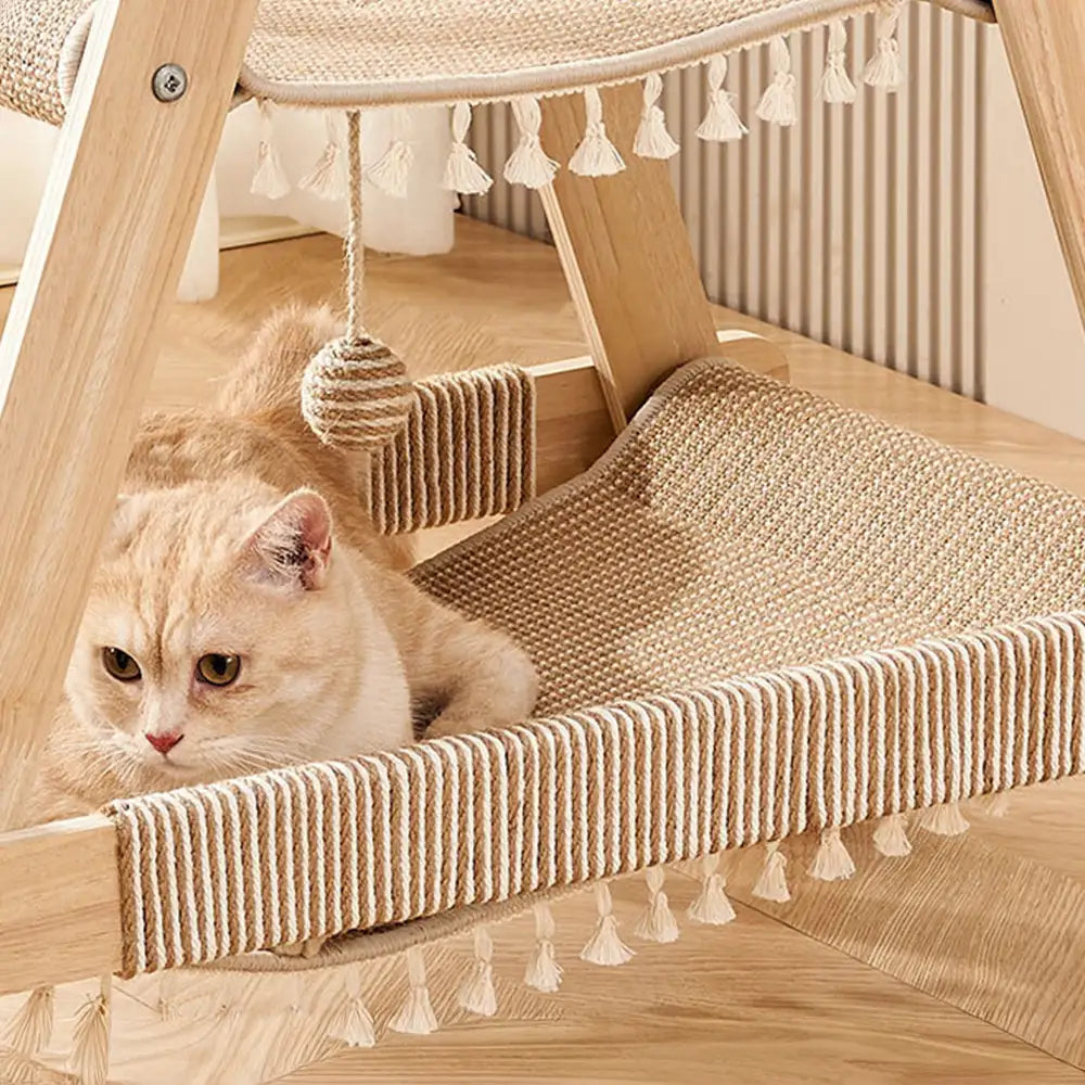 Multi-Cat Family Hammock-Style Wooden Cat Tree - 3 in 1 – Cat Tree (view 3) | Petix pet supplies for dogs and cats