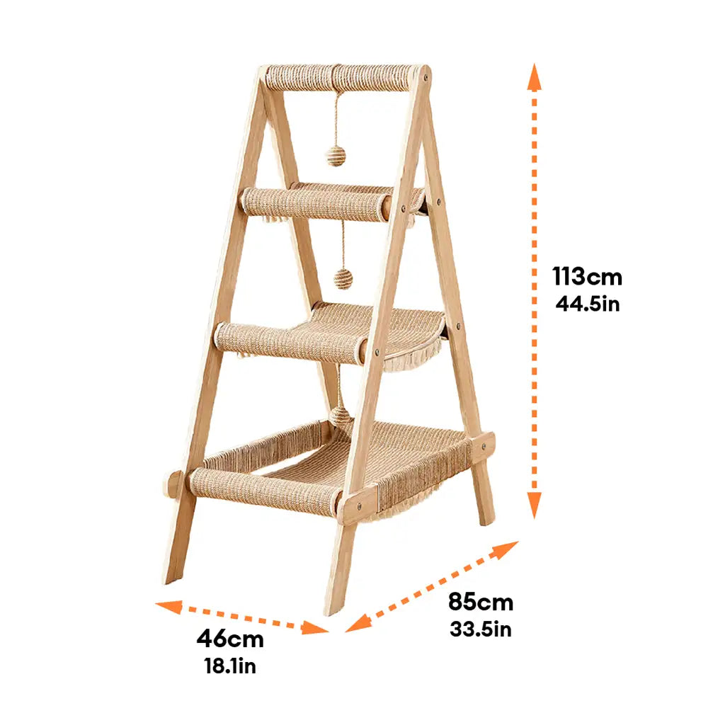 Multi-Cat Family Hammock-Style Wooden Cat Tree - 3 in 1 – Cat Tree (view 7) | Petix pet supplies for dogs and cats