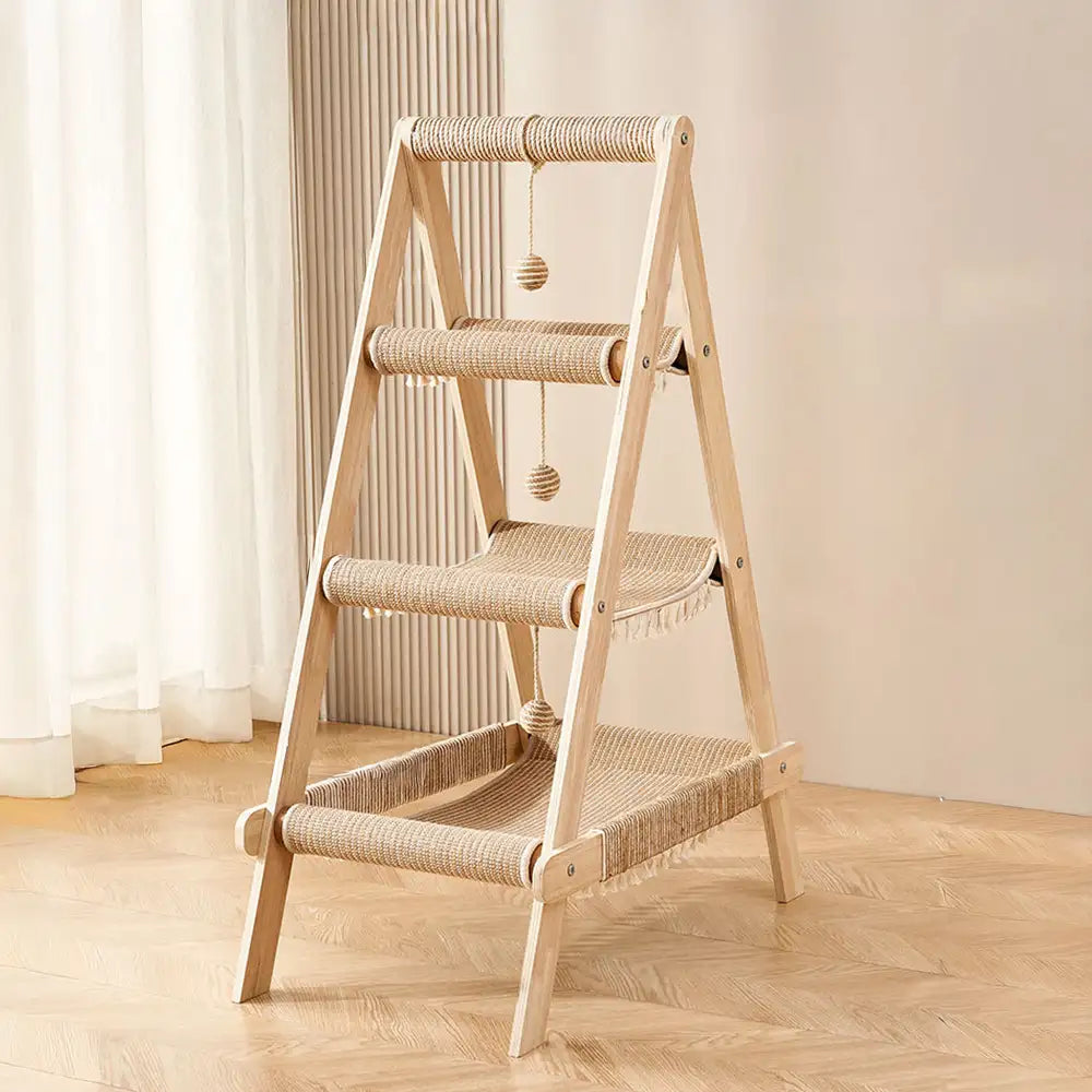 Multi-Cat Family Hammock-Style Wooden Cat Tree - 3 in 1 – Cat Tree (view 8) | Petix pet supplies for dogs and cats