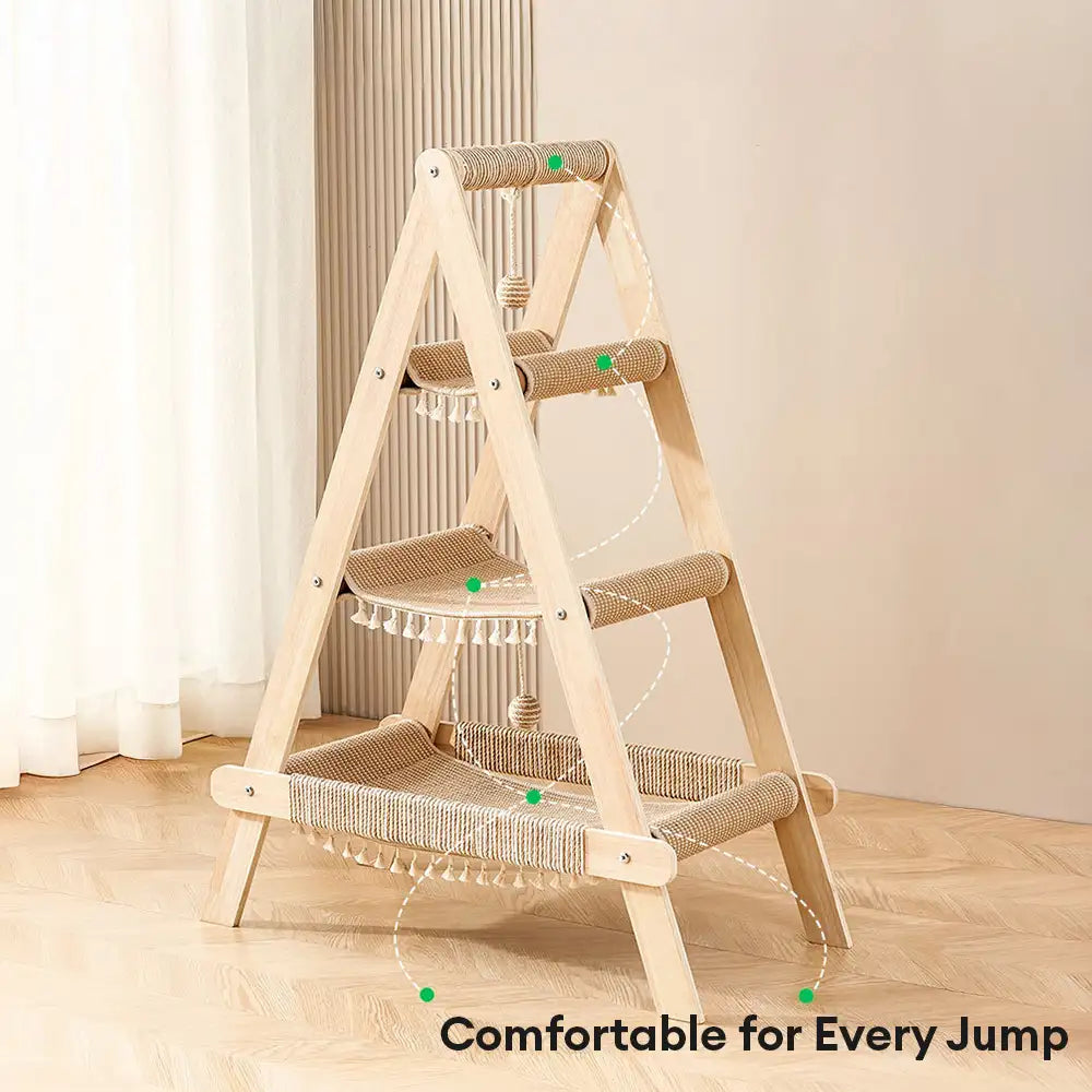 Multi-Cat Family Hammock-Style Wooden Cat Tree - 3 in 1 – Cat Tree (view 9) | Petix pet supplies for dogs and cats