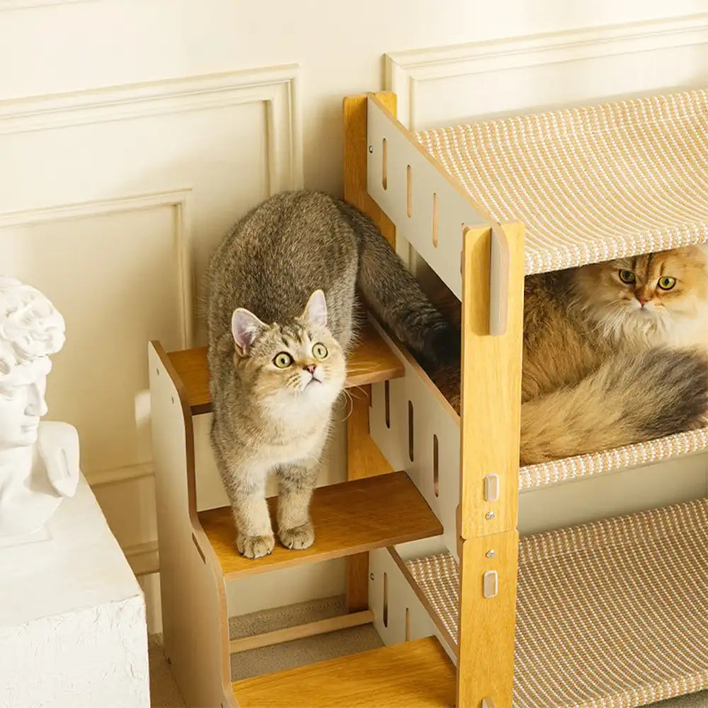 Multi-Tiered Faux Sisal Cat Scratching Cat Hammock with Stairs – Cat Beds (view 6) | Petix pet supplies for dogs and cats