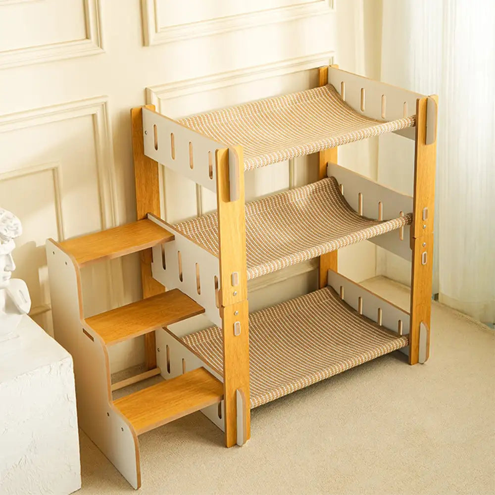 Multi-Tiered Faux Sisal Cat Scratching Cat Hammock with Stairs – Cat Beds (view 7) | Petix pet supplies for dogs and cats