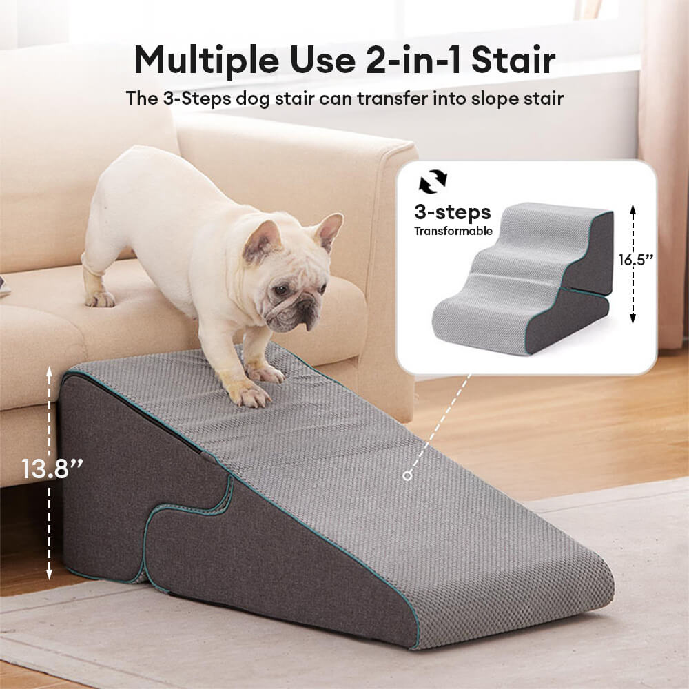 Multifunctional 2-in-1 Foldable Dog Stairs with Ramp Mode – Dog Stairs (view 2) | Petix pet supplies for dogs and cats