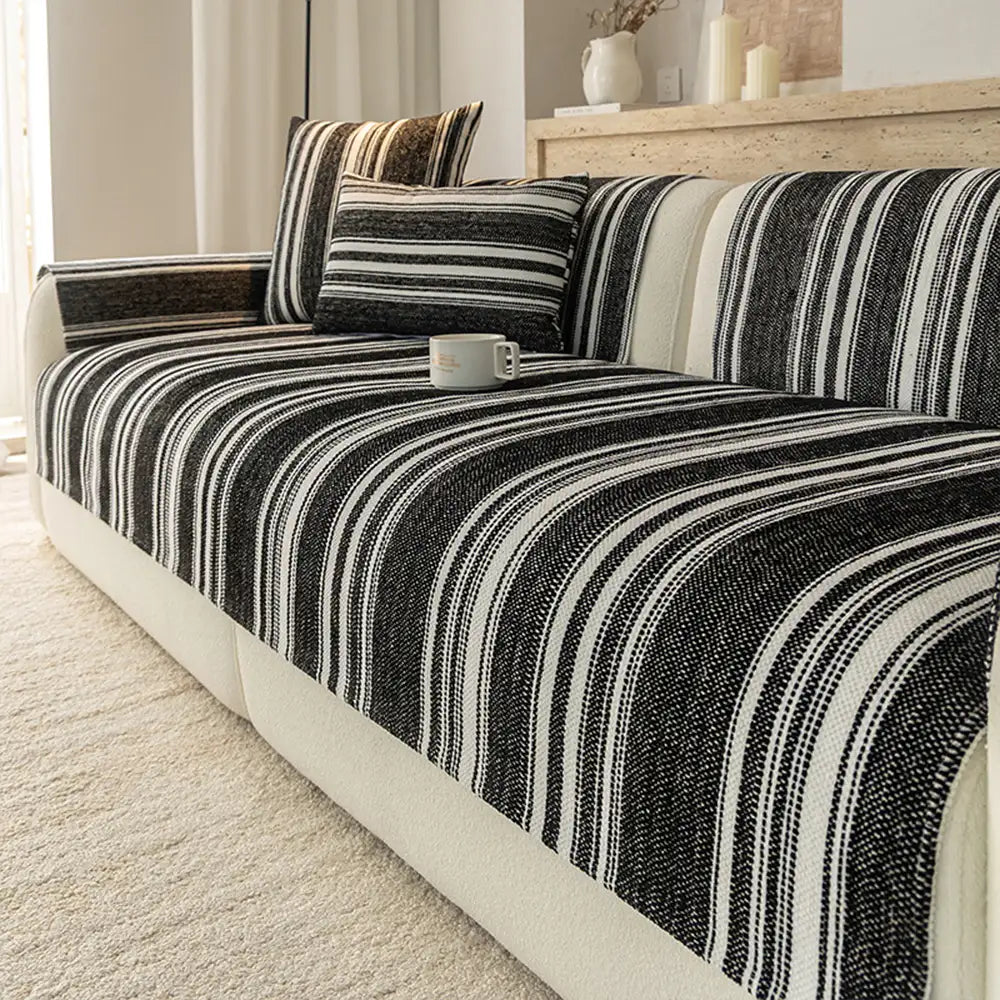 Natural Stripe Chenille Thickend Sofa Protection Washable Non-Slip Couch Cover – Couch… | Petix pet supplies for dogs and cats