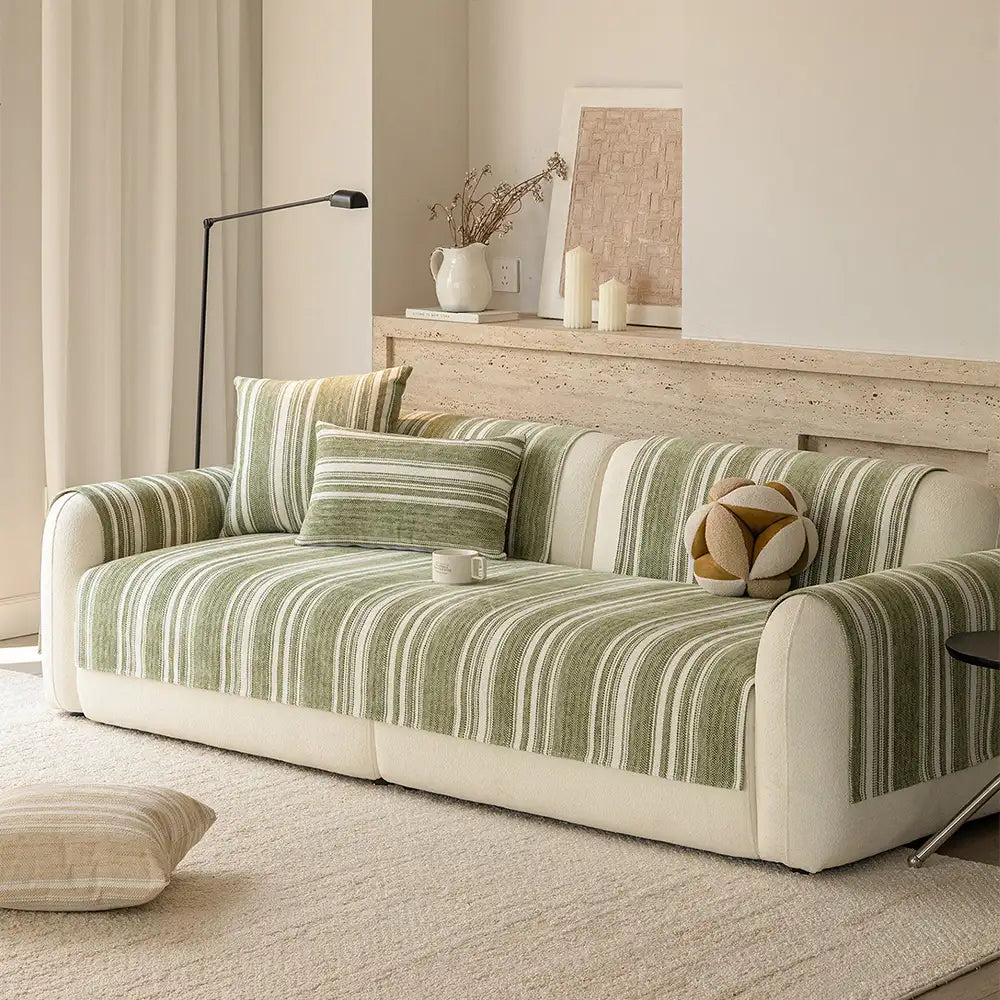 Natural Stripe Chenille Thickend Sofa Protection Washable Non-Slip Couch Cover – Couch… | Petix pet supplies for dogs and cats