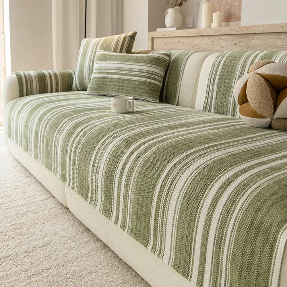Natural Stripe Chenille Thickend Sofa Protection Washable Non-Slip Couch Cover – Couch… | Petix pet supplies for dogs and cats