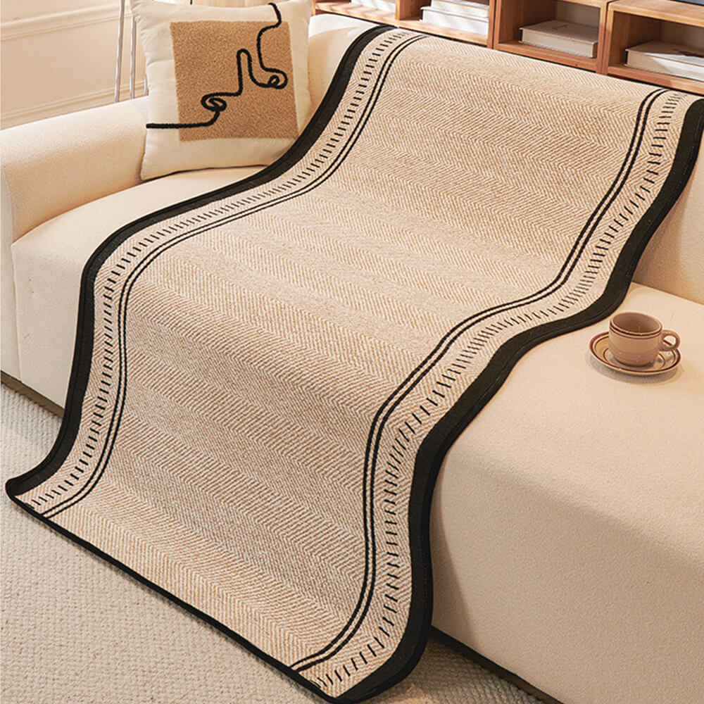 Non-Slip Herringbone Chenille Couch Cover with Wavy Edges – Couch Cover (view 11) | Petix pet supplies for dogs and cats
