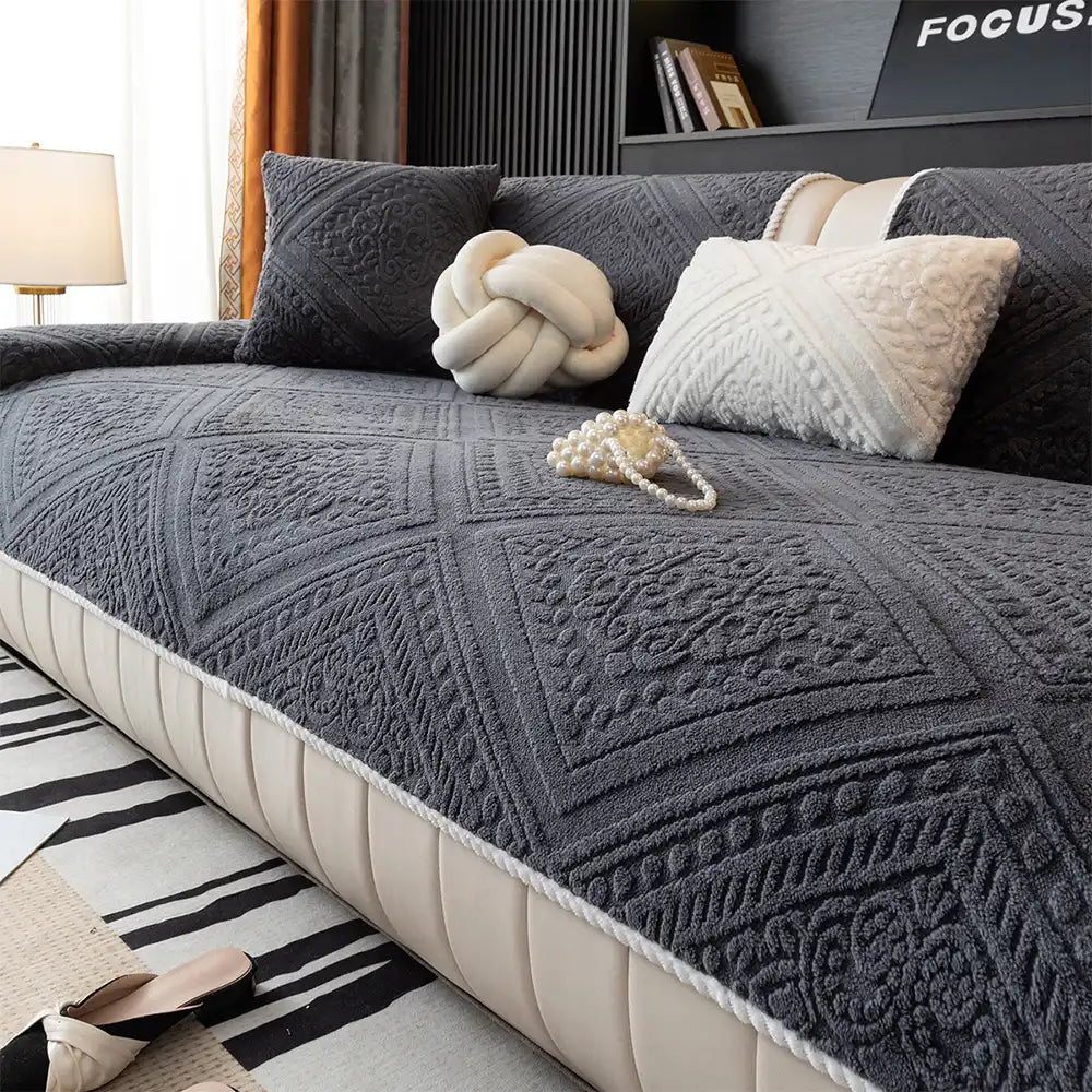 All Season Nordic Style Carved Plush Decorative Non-Slip Couch Cover – Couch Cover (vi… | Petix pet supplies for dogs and cats