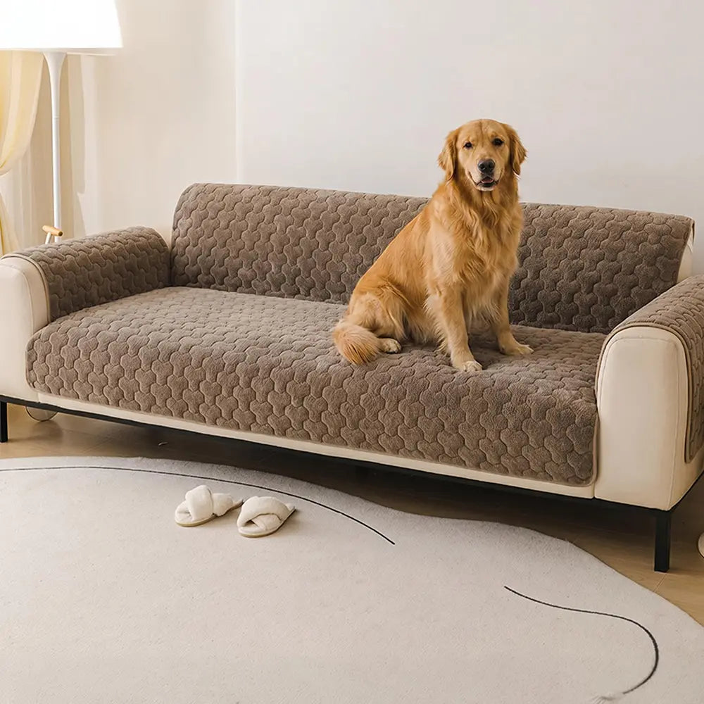 One-Piece Short Plush Comfortable Skin-Friendly Furniture Protection Couch Cover - Puz… | Petix pet supplies for dogs and cats