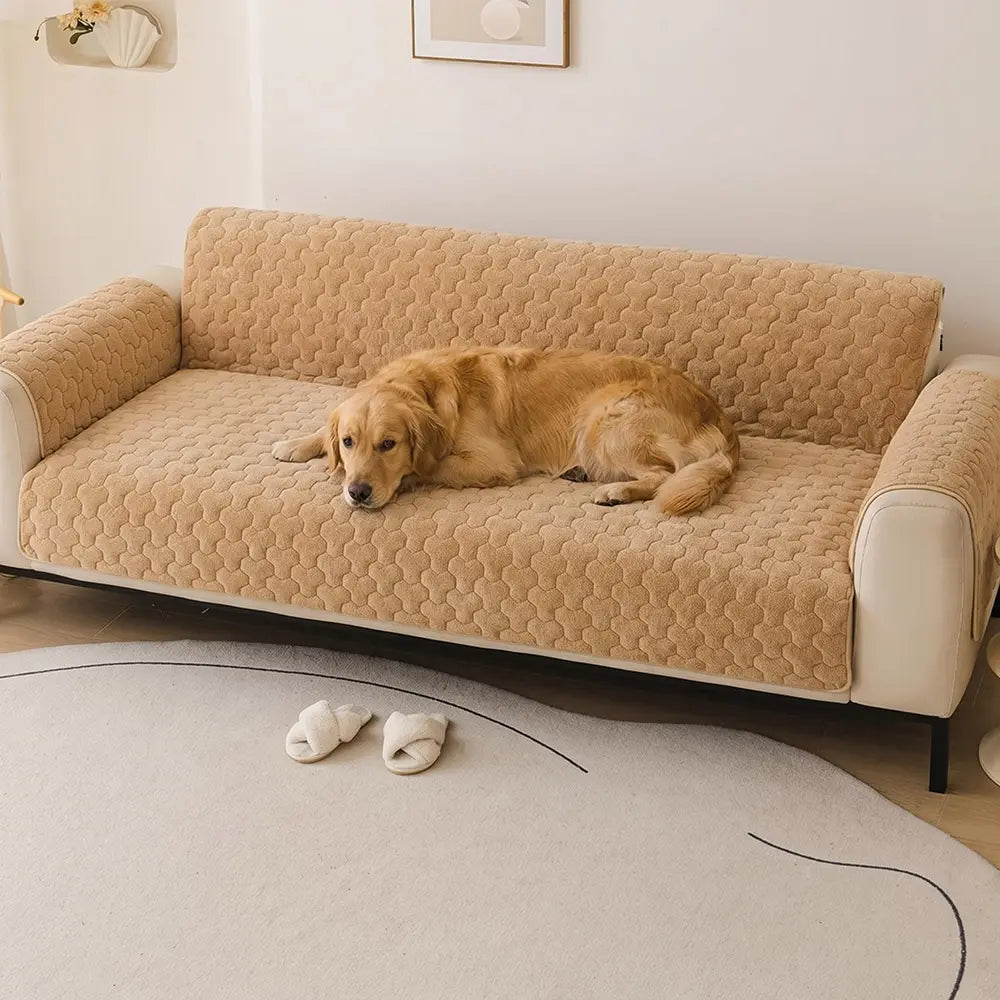 One-Piece Short Plush Comfortable Skin-Friendly Furniture Protection Couch Cover - Puz… | Petix pet supplies for dogs and cats