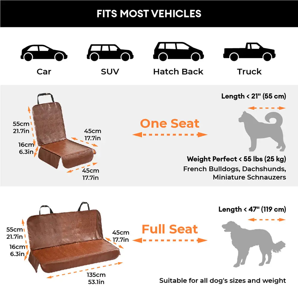 Pet Friendly Faux Leather Car Seat Mask - Waterproof And Stain Resistant – Dog Car Sea… | Petix pet supplies for dogs and cats