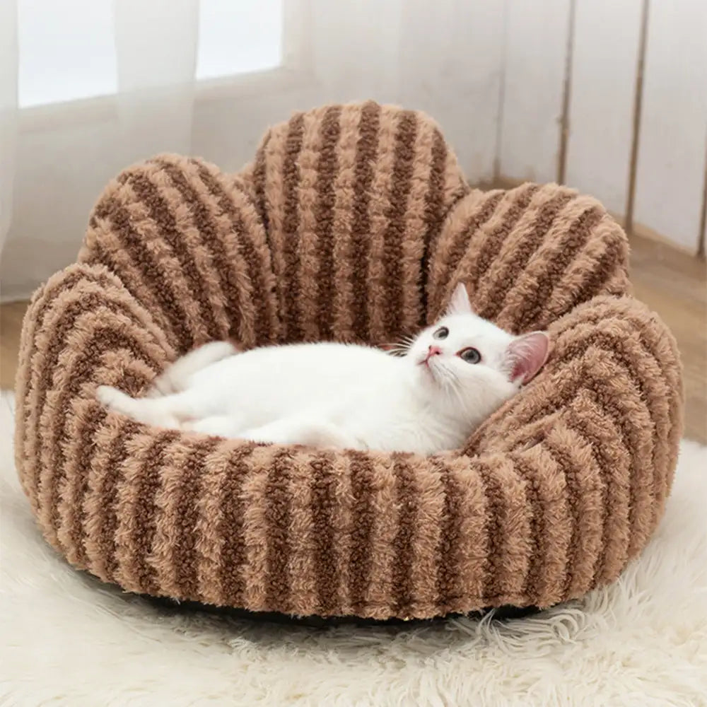 Petal-Shaped Striped Plush Pet Sofa Bed – Dog Beds (view 11) | Petix pet supplies for dogs and cats