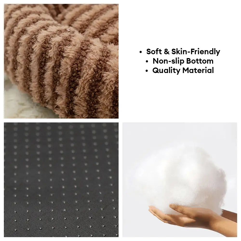 Petal-Shaped Striped Plush Pet Sofa Bed – Dog Beds (view 4) | Petix pet supplies for dogs and cats