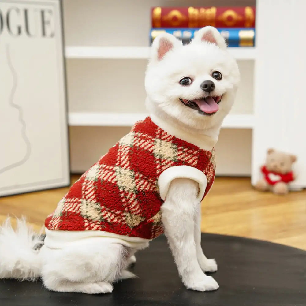 Plaid Comfortable Warm Plush Dog Sweater Suitable For All Breeds of Dogs – Dog Apparel… | Petix pet supplies for dogs and cats