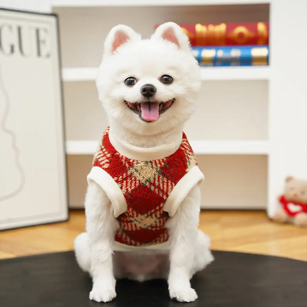 Plaid Comfortable Warm Plush Dog Sweater Suitable For All Breeds of Dogs – Dog Apparel… | Petix pet supplies for dogs and cats