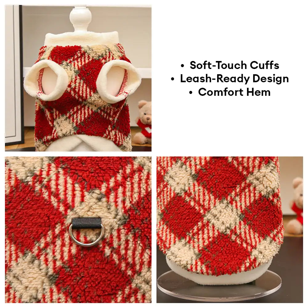 Plaid Comfortable Warm Plush Dog Sweater Suitable For All Breeds of Dogs – Dog Apparel… | Petix pet supplies for dogs and cats