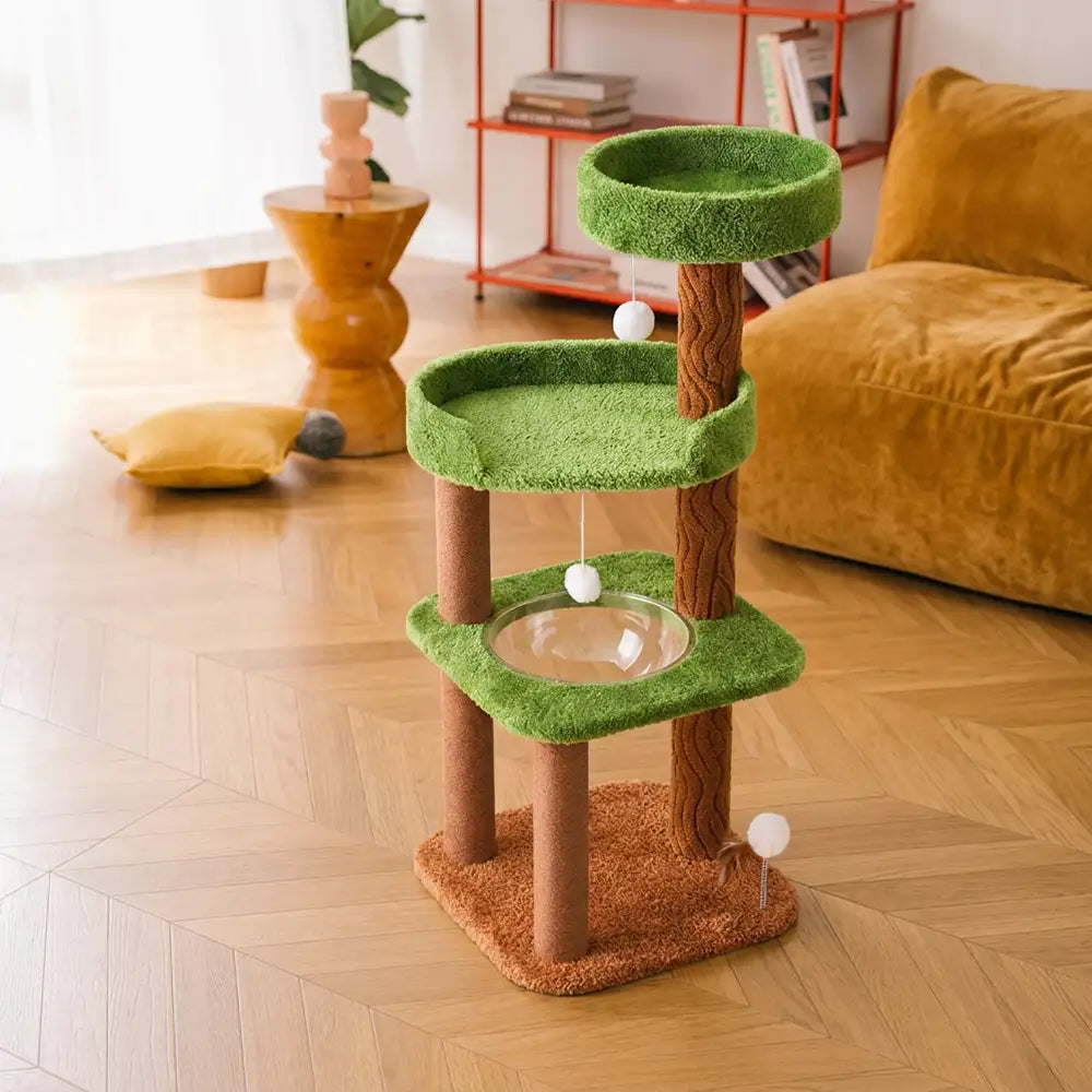 Playful Multi-Level Plush Activity Center  Cat Tree with Space Capsule – Cat Tree (vie… | Petix pet supplies for dogs and cats