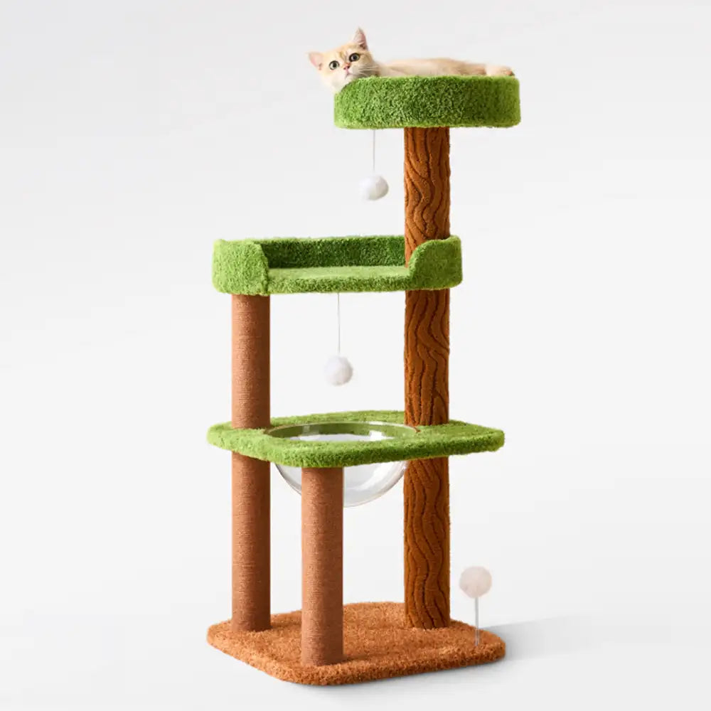 Playful Multi-Level Plush Activity Center  Cat Tree with Space Capsule – Cat Tree (vie… | Petix pet supplies for dogs and cats