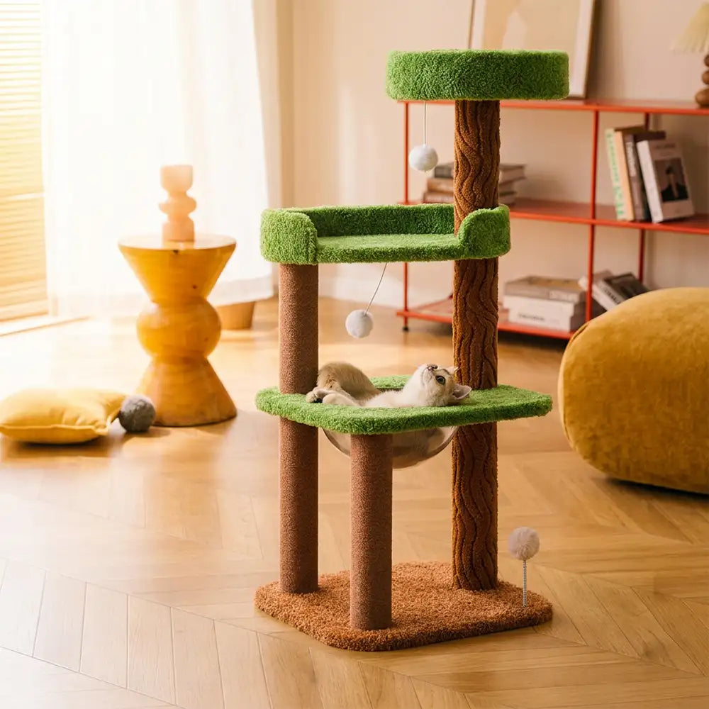 Playful Multi-Level Plush Activity Center  Cat Tree with Space Capsule – Cat Tree (vie… | Petix pet supplies for dogs and cats