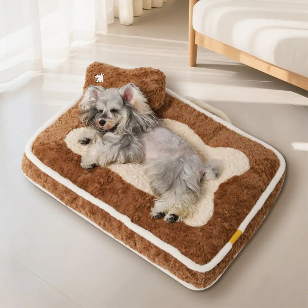 Plush Color-Blocked Creative Bolster Pet Bed – Dog Beds (main) | Petix pet supplies for dogs and cats