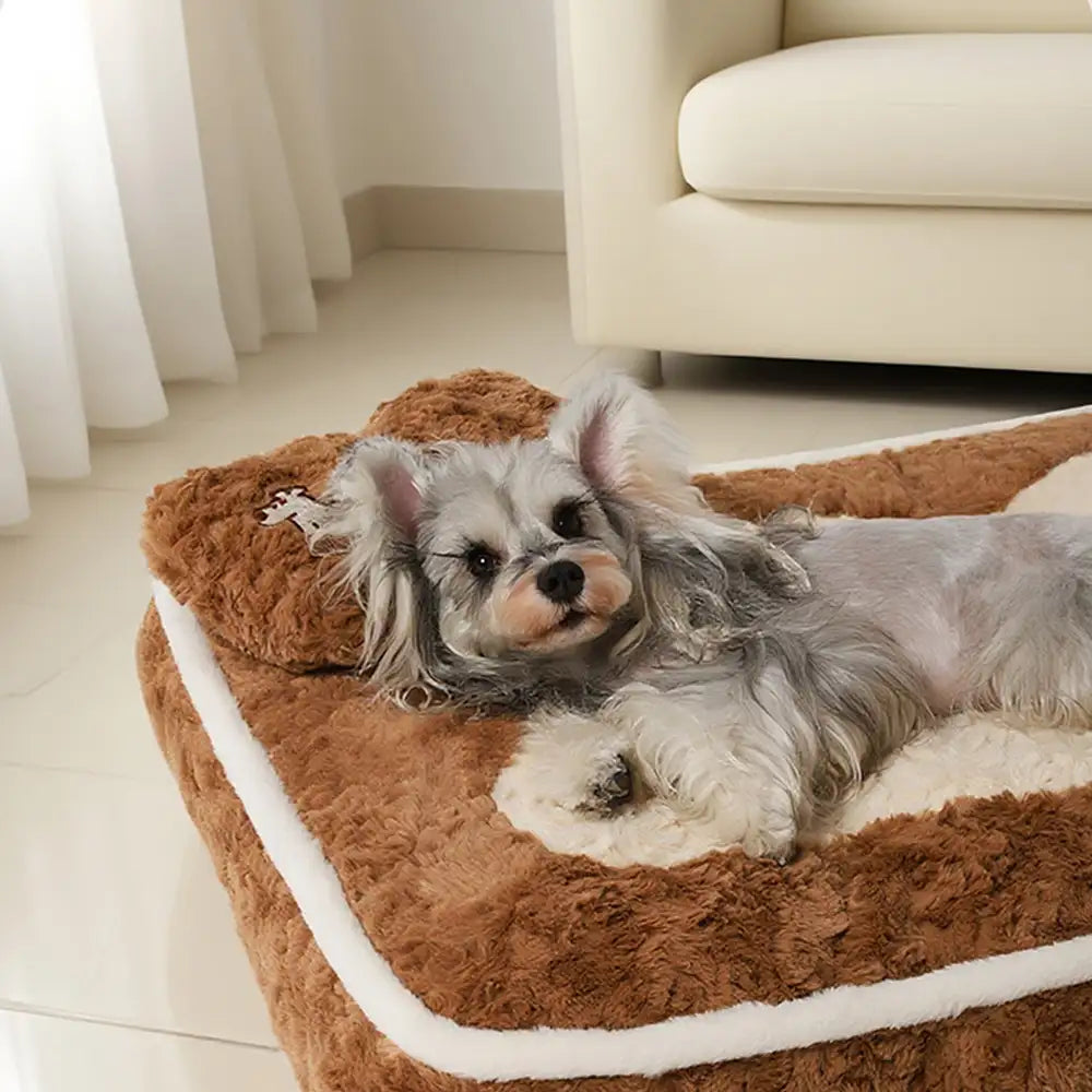 Plush Color-Blocked Creative Bolster Pet Bed – Dog Beds (view 12) | Petix pet supplies for dogs and cats