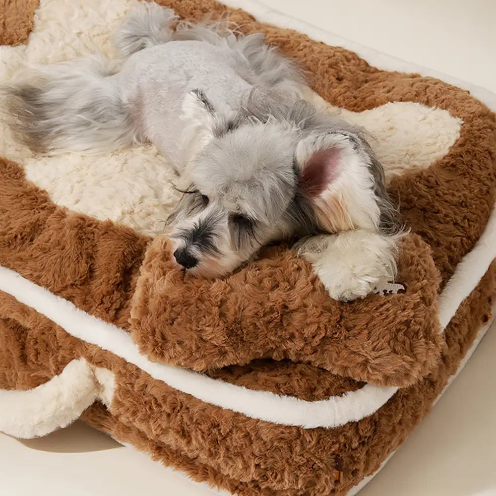 Plush Color-Blocked Creative Bolster Pet Bed – Dog Beds (view 2) | Petix pet supplies for dogs and cats