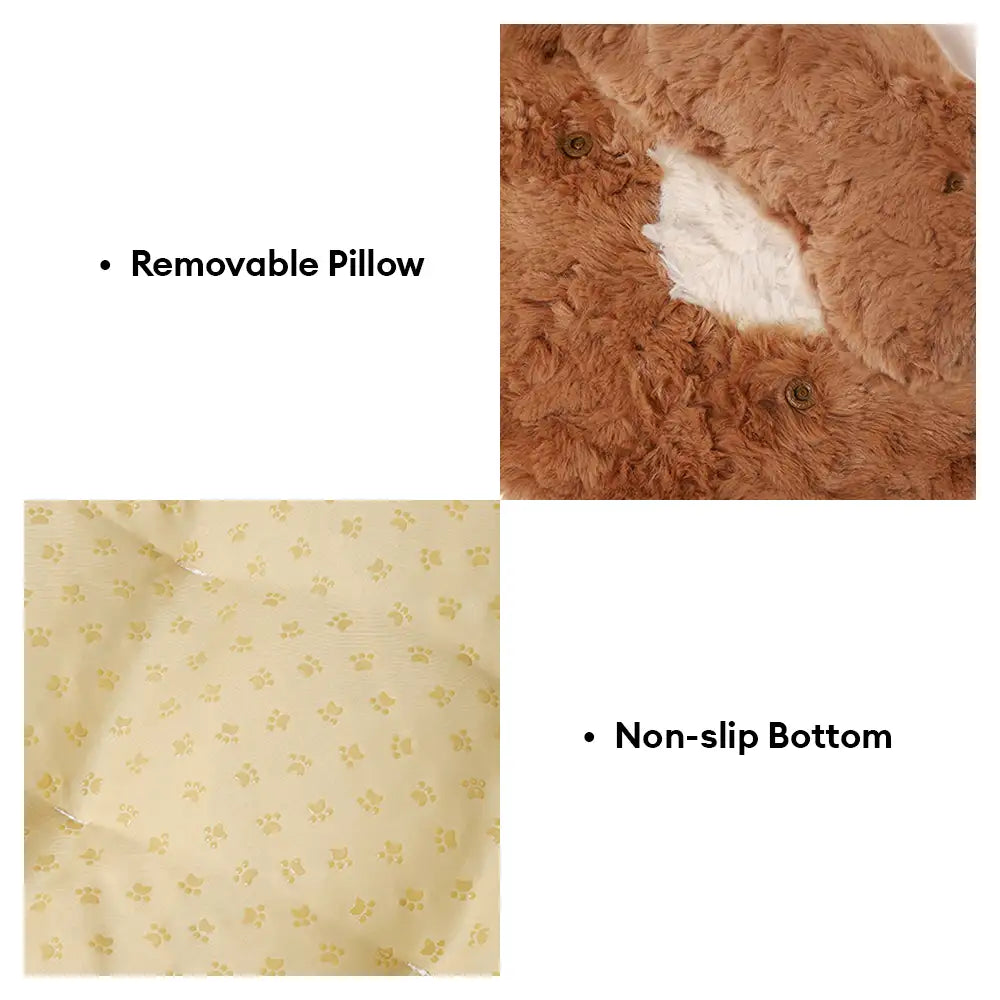 Plush Color-Blocked Creative Bolster Pet Bed – Dog Beds (view 5) | Petix pet supplies for dogs and cats