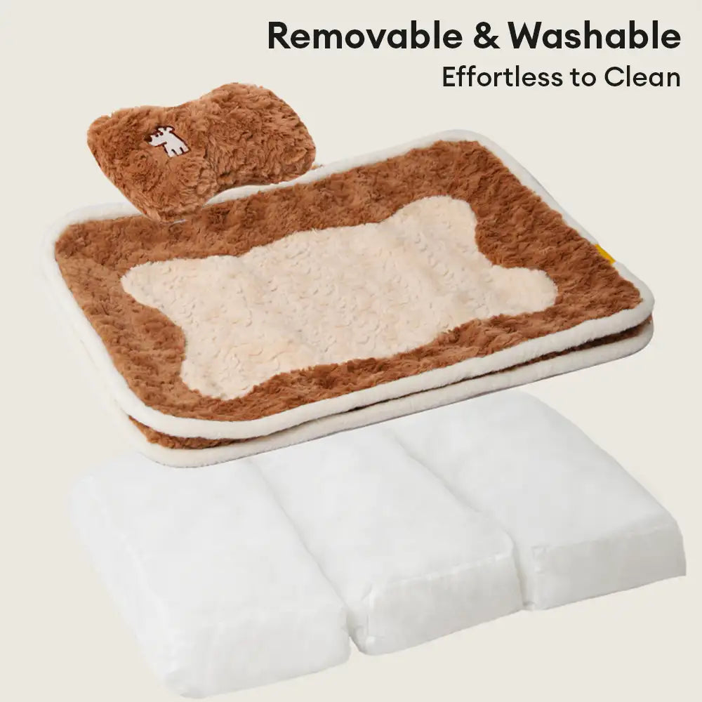 Plush Color-Blocked Creative Bolster Pet Bed – Dog Beds (view 6) | Petix pet supplies for dogs and cats