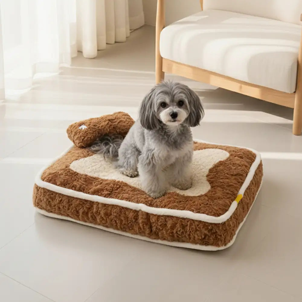 Plush Color-Blocked Creative Bolster Pet Bed – Dog Beds (view 7) | Petix pet supplies for dogs and cats
