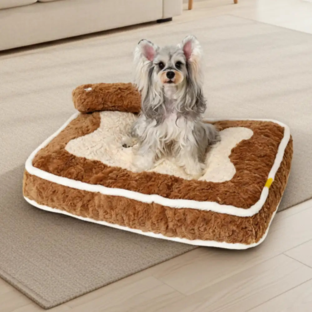 Plush Color-Blocked Creative Bolster Pet Bed – Dog Beds (view 8) | Petix pet supplies for dogs and cats