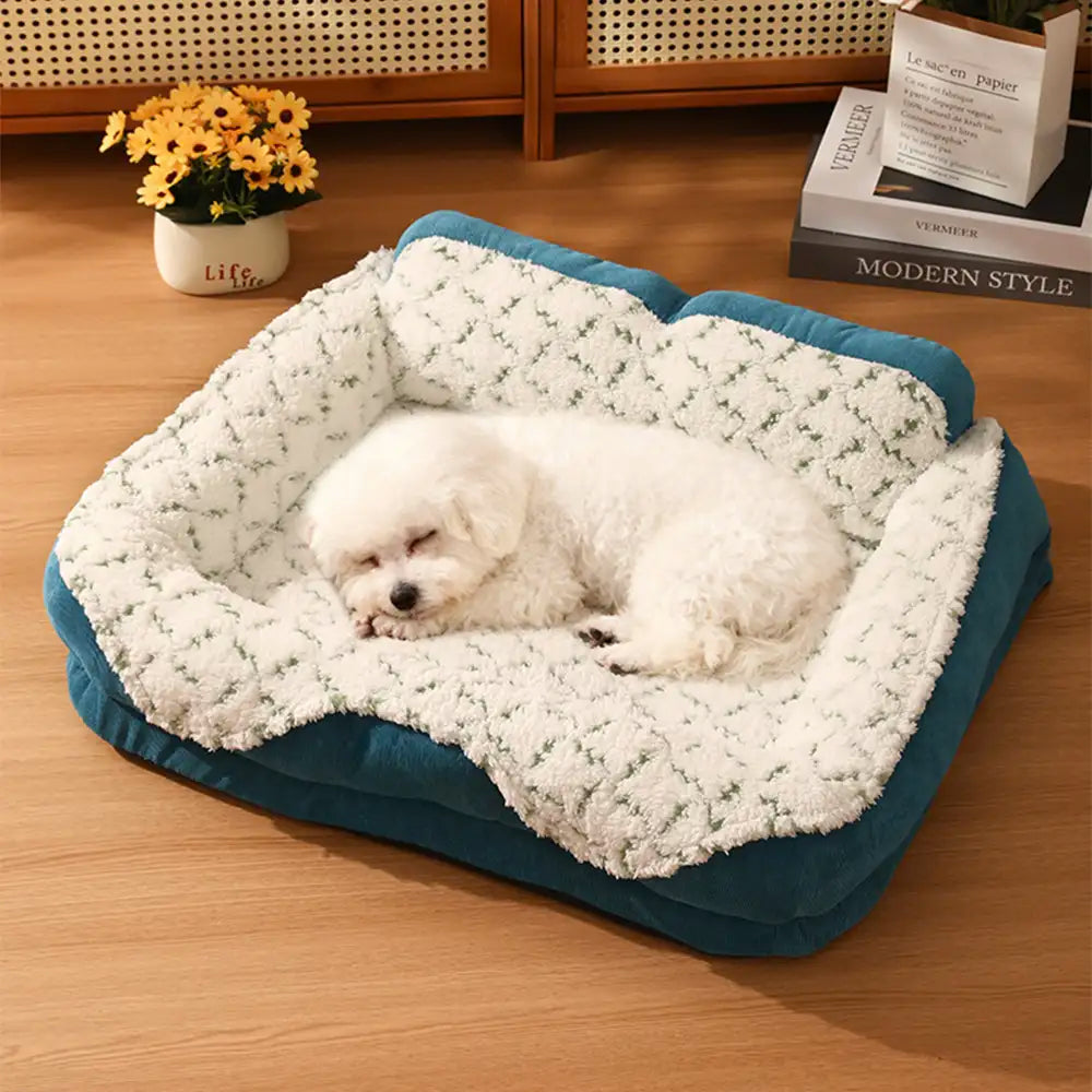 Plush Contrast Jacquard Neck Support Fashion Pet Bed – Dog Beds (view 10) | Petix pet supplies for dogs and cats