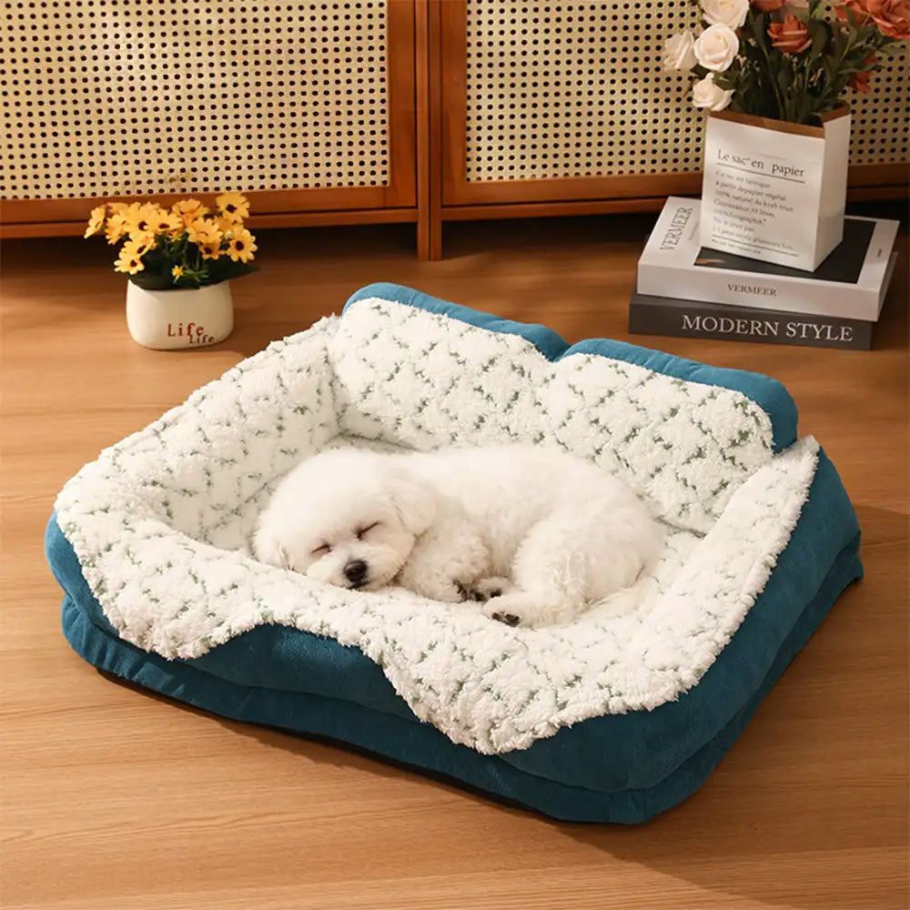 Plush Contrast Jacquard Neck Support Fashion Pet Bed – Dog Beds (view 11) | Petix pet supplies for dogs and cats