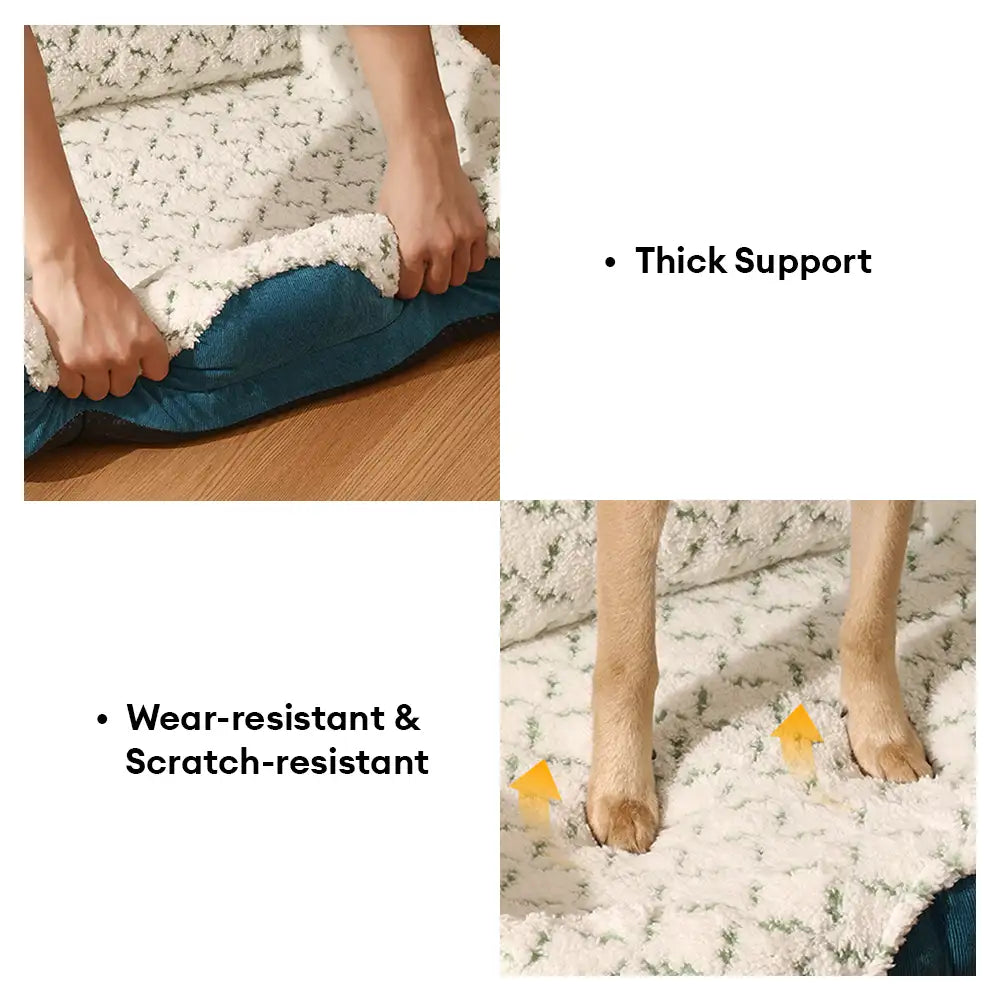 Plush Contrast Jacquard Neck Support Fashion Pet Bed – Dog Beds (view 3) | Petix pet supplies for dogs and cats