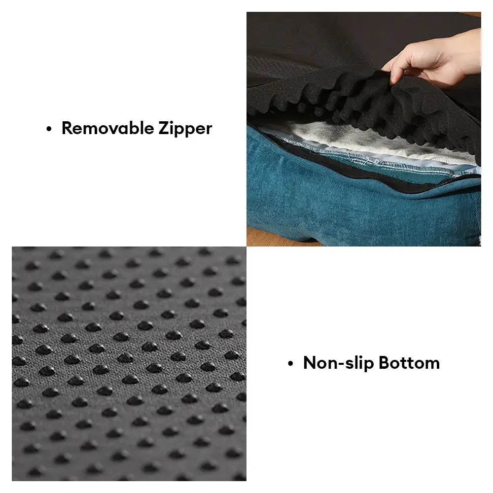 Plush Contrast Jacquard Neck Support Fashion Pet Bed – Dog Beds (view 4) | Petix pet supplies for dogs and cats