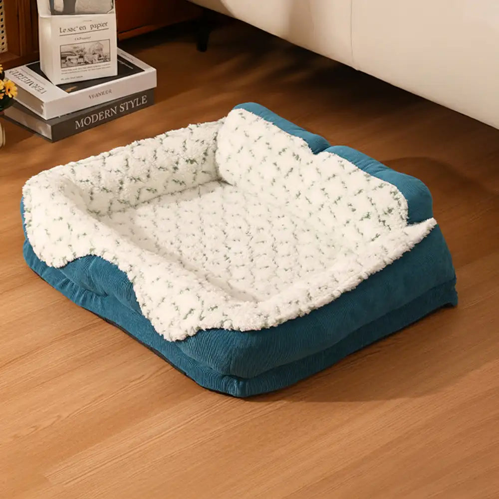 Plush Contrast Jacquard Neck Support Fashion Pet Bed – Dog Beds (view 6) | Petix pet supplies for dogs and cats
