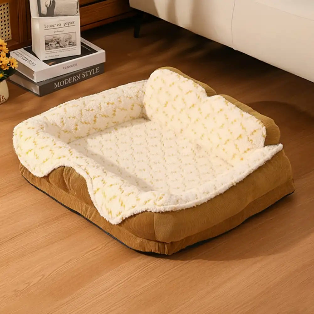 Plush Contrast Jacquard Neck Support Fashion Pet Bed – Dog Beds (view 8) | Petix pet supplies for dogs and cats