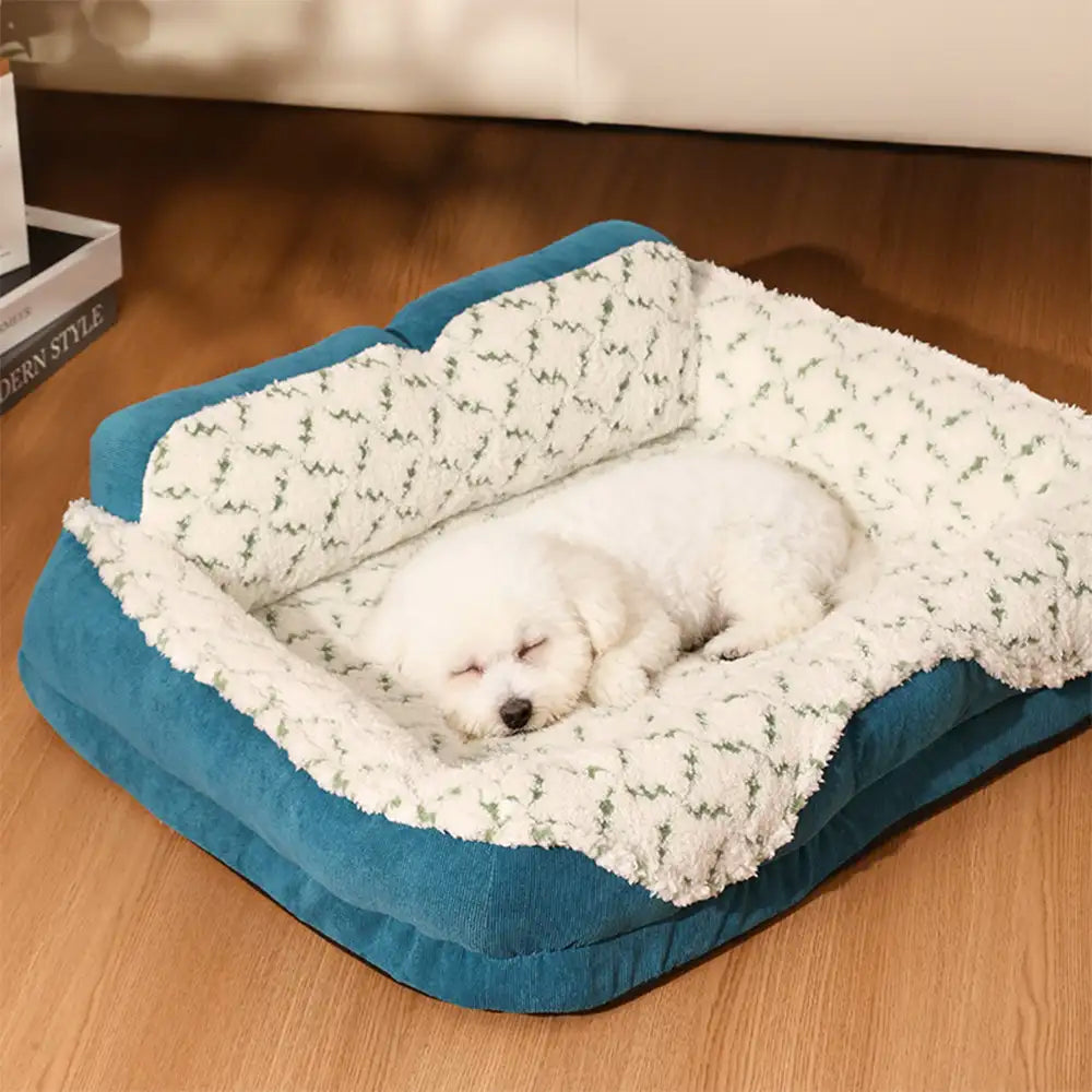 Plush Contrast Jacquard Neck Support Fashion Pet Bed – Dog Beds (view 9) | Petix pet supplies for dogs and cats