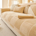 Plush Cream Geometric All Seasons Non-Slip Couch Cover – Couch Cover (view 10) | Petix pet supplies for dogs and cats